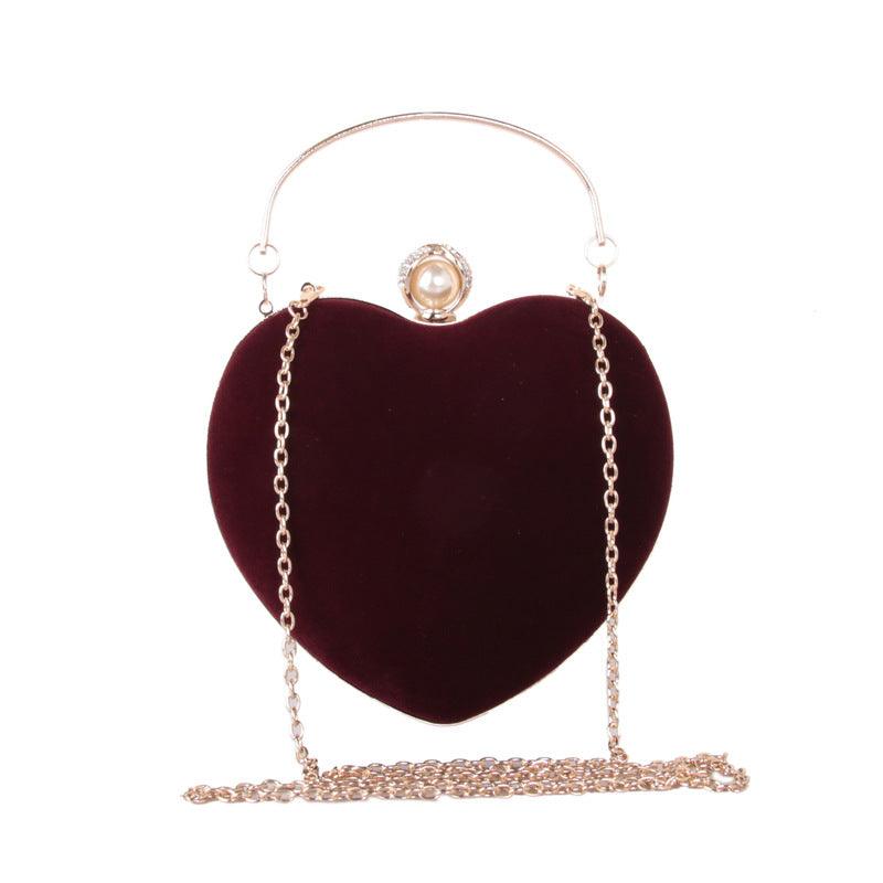 heart-shaped velvet dinner bag, view 6 - MRSLM