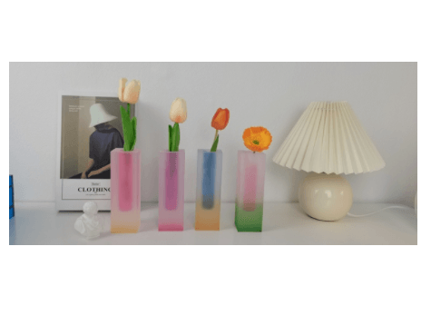 acrylic square column bubble vase, view 11 - MRSLM