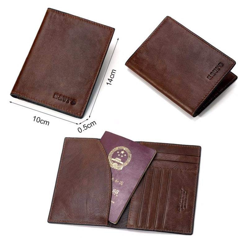 genuine leather business travel passport cover, view 10 - MRSLM