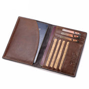 genuine leather business travel passport cover, view 6 - MRSLM