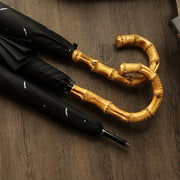 Bamboo long handle umbrella, view 7 - MRSLM