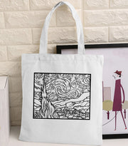 Van Gogh print canvas tote bag, view 2 - MRSLM