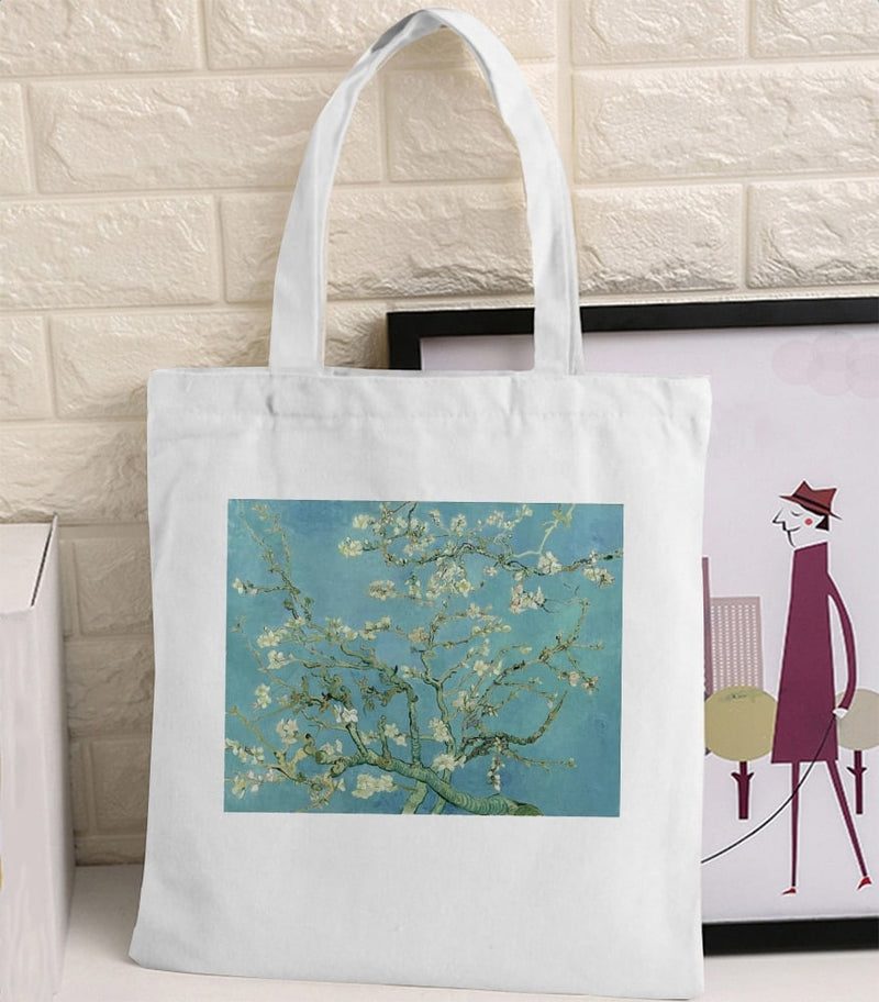 Van Gogh print canvas tote bag, view 3 - MRSLM