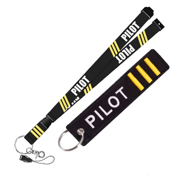 pilot-theme cloth lanyard, view 2 - MRSLM