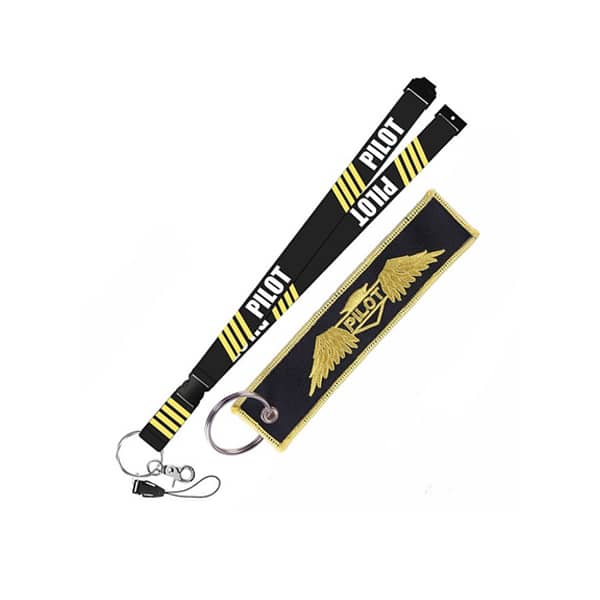 pilot-theme cloth lanyard, view 3 - MRSLM