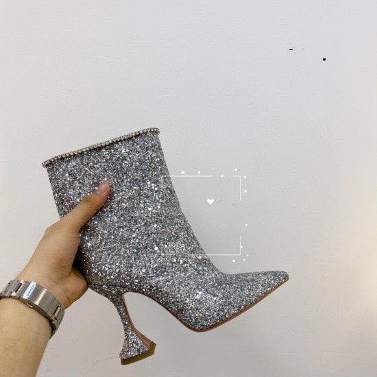 Women's high heel pointed toe ankle boots, view 2 - MRSLM