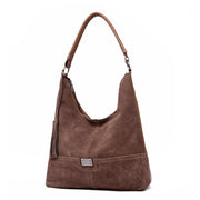 faux suede shoulder crossbody bag, view 8 - MRSLM
