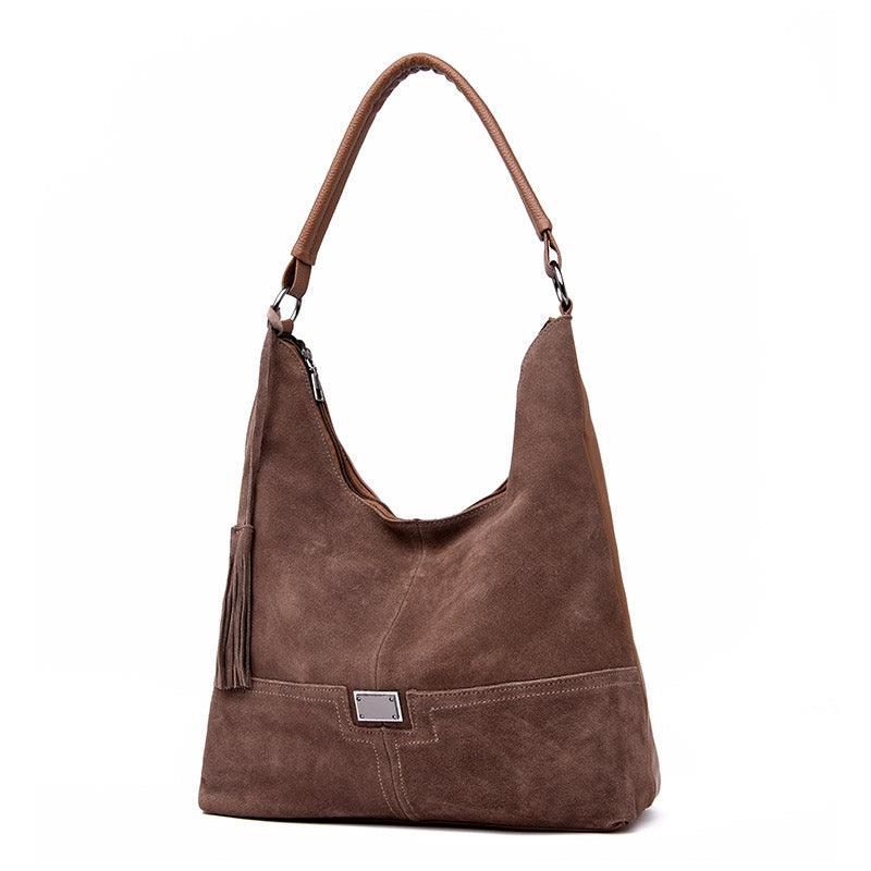 faux suede shoulder crossbody bag, view 8 - MRSLM