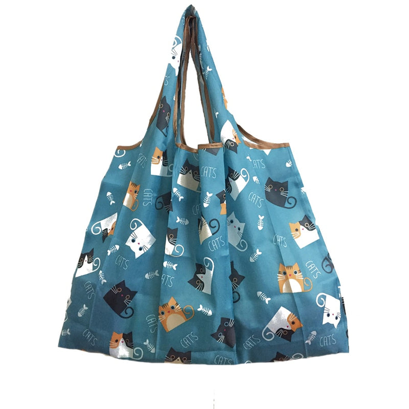 large folding patterned shopping bag, view 16 - MRSLM