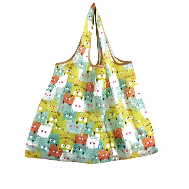 large folding patterned shopping bag, view 4 - MRSLM