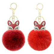 fox fur ball keychain - MRSLM