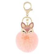 fox fur ball keychain, view 9 - MRSLM