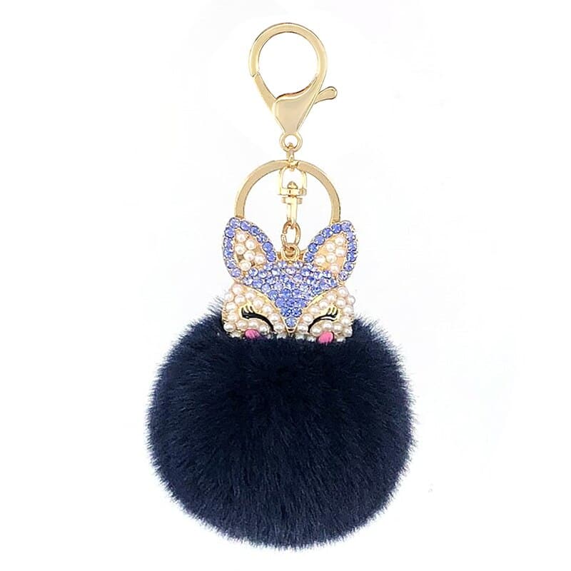 fox fur ball keychain, view 11 - MRSLM
