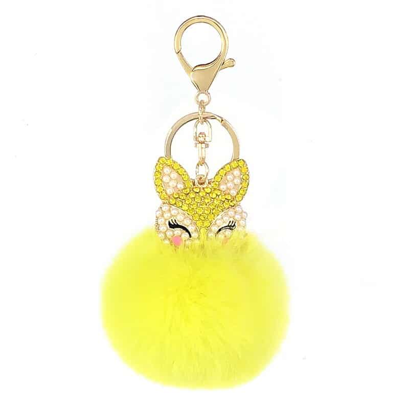 fox fur ball keychain, view 15 - MRSLM