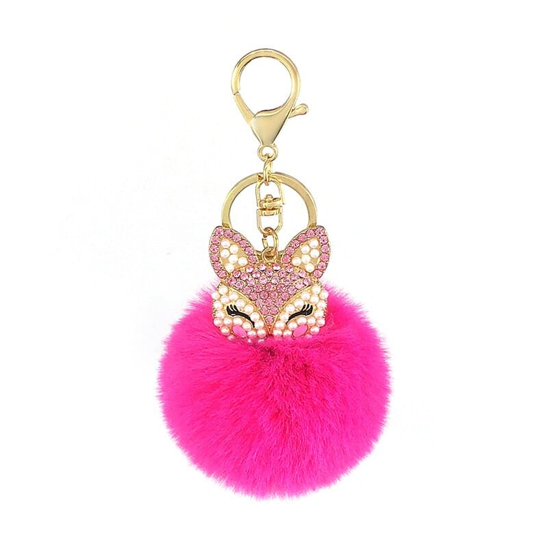 fox fur ball keychain, view 17 - MRSLM