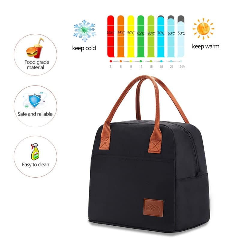 simple black cooler lunch bag, view 8 - MRSLM