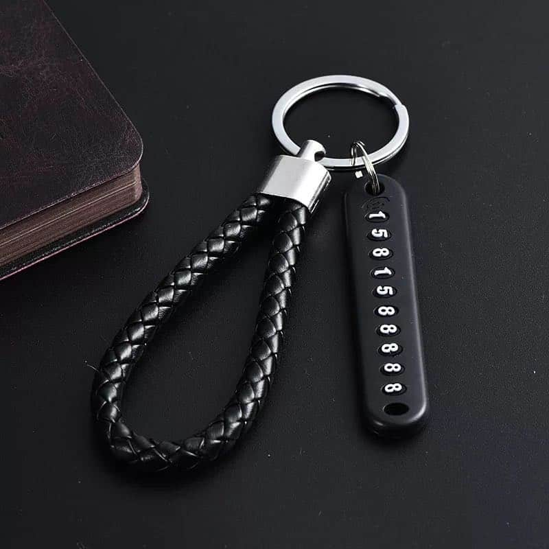 Braided Phone Number Key Chain