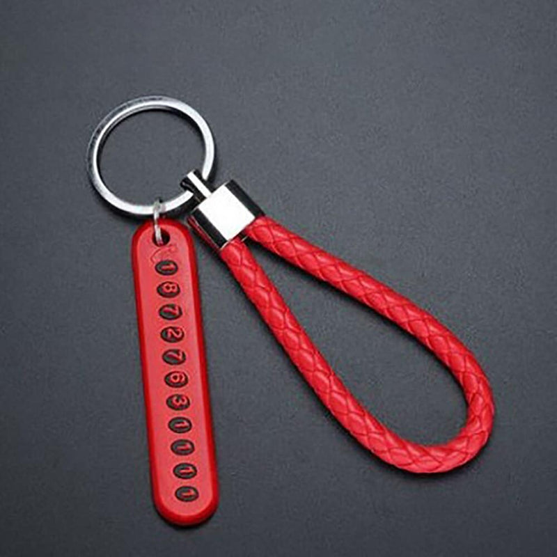 Braided phone number key chain, view 4 - MRSLM