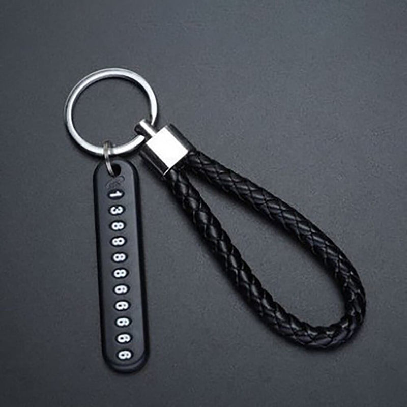 Braided phone number key chain, view 5 - MRSLM