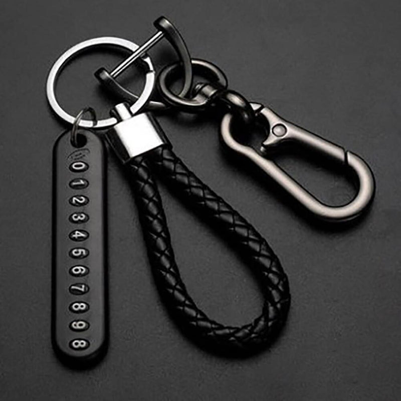 Braided phone number key chain, view 9 - MRSLM