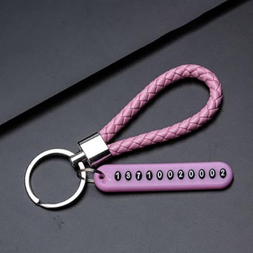 Braided Phone Number Key Chain