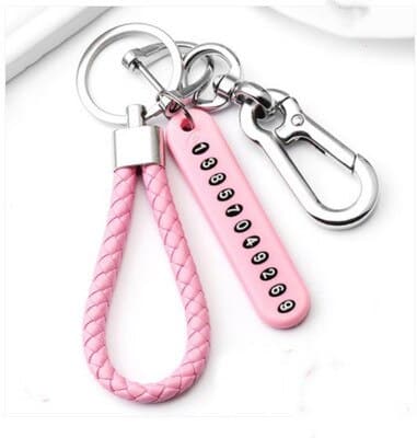 Braided Phone Number Key Chain