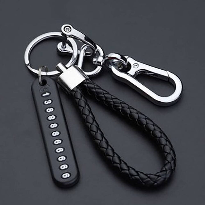 Braided Phone Number Key Chain