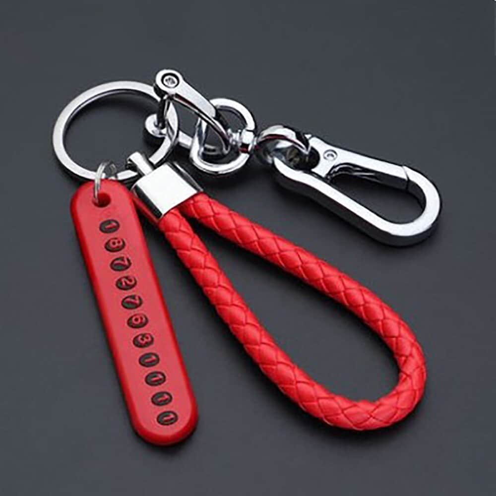 Braided Phone Number Key Chain