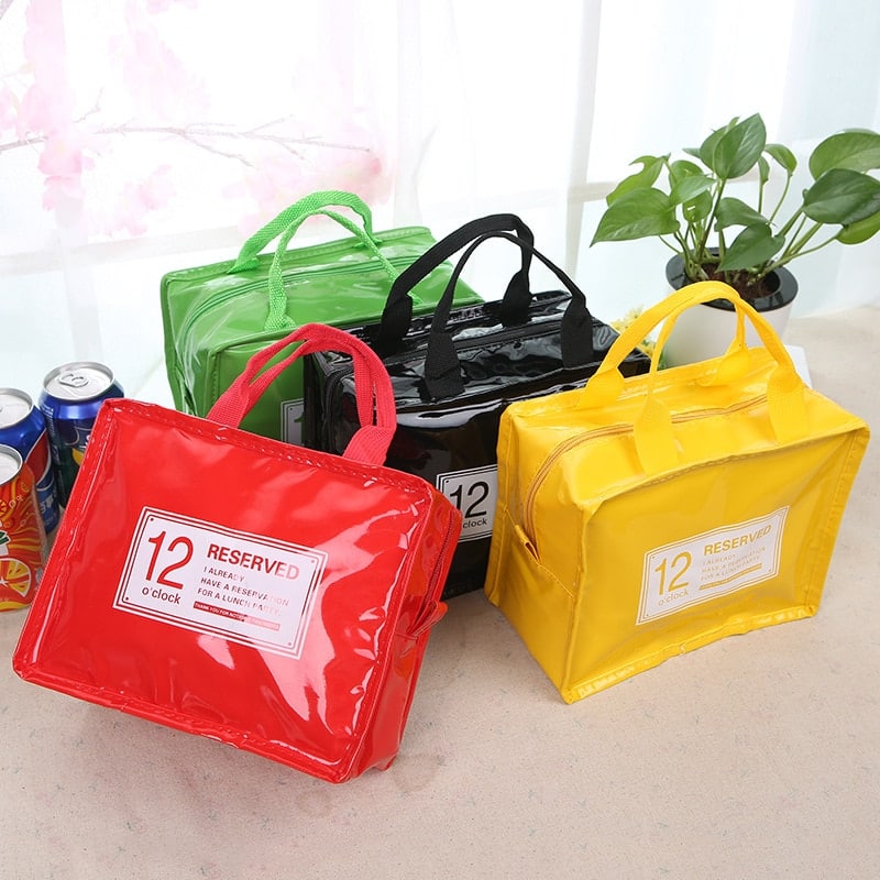 insulated PU leather lunch bag, view 10 - MRSLM
