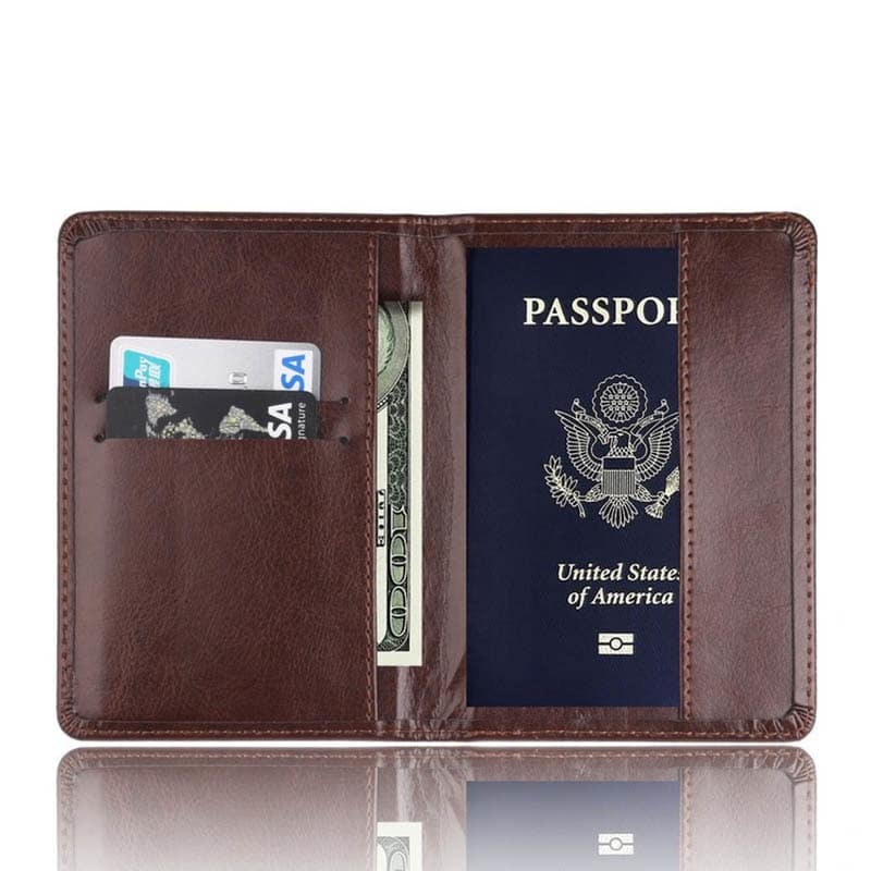 PU leather passport and card holder, view 9 - MRSLM