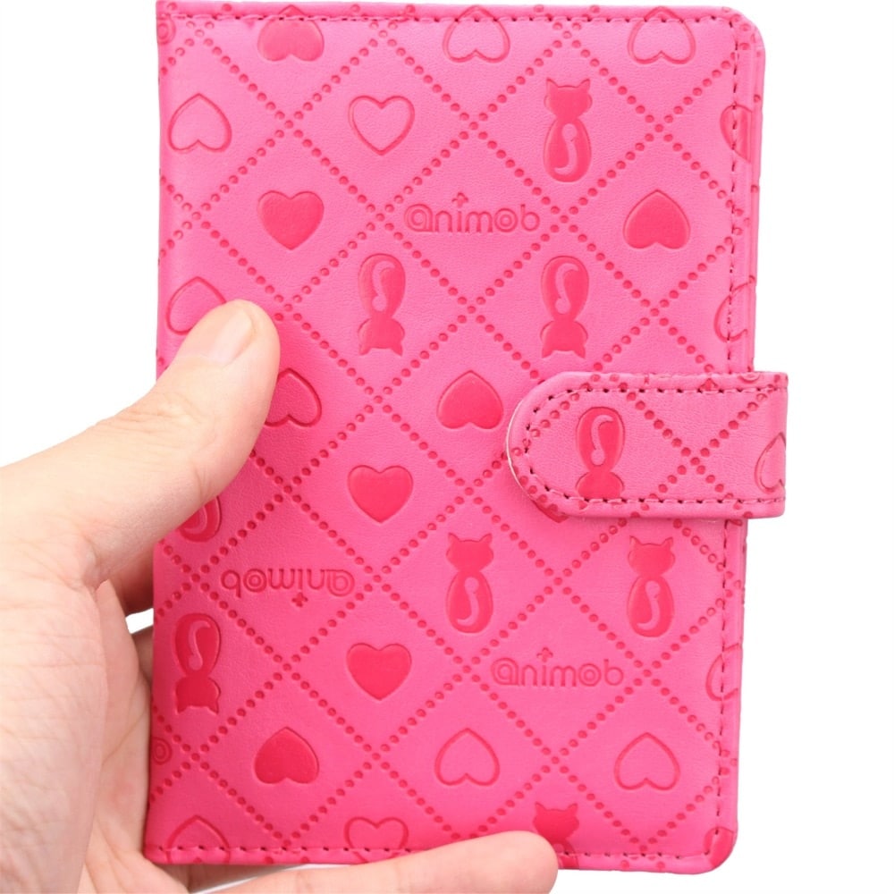 Colorful Passport Cover with Cute Heart and Kitty Designs