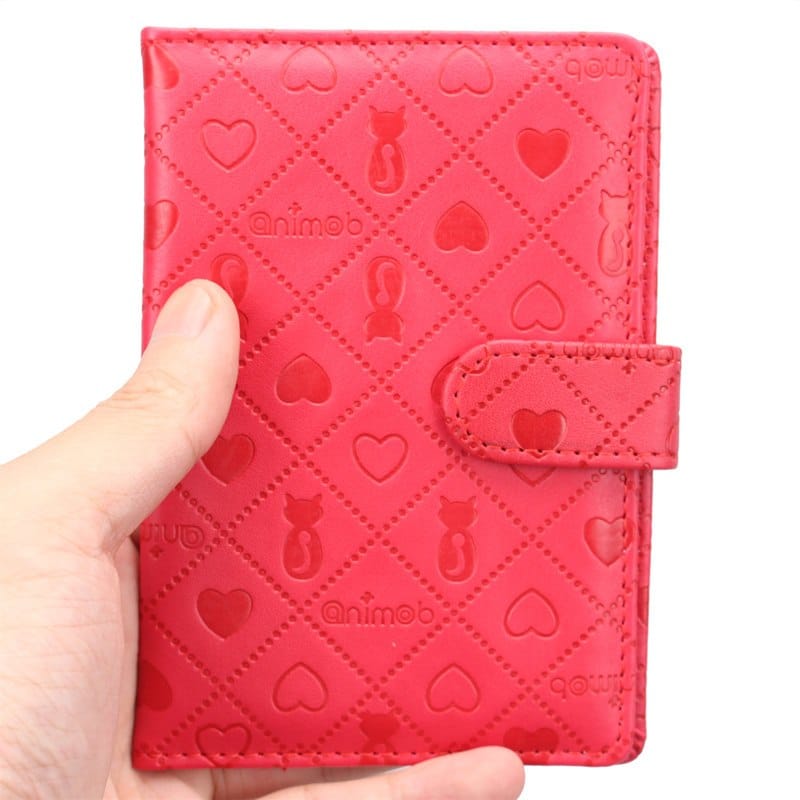 Colorful Passport Cover with Cute Heart and Kitty Designs