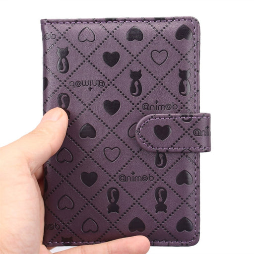 colorful passport cover with heart and kitty designs - MRSLM