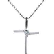 simple cross pendant necklace, view 2 - MRSLM