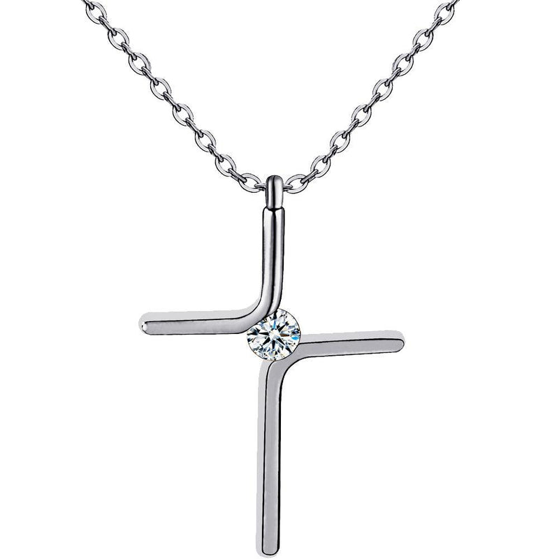 simple cross pendant necklace, view 2 - MRSLM