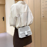 diamond chain small square shoulder bag, view 2 - MRSLM