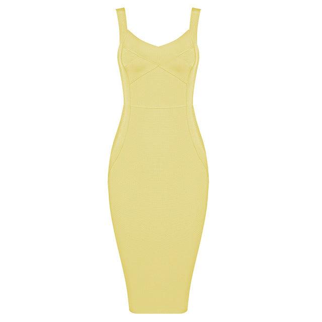 Quality Yellow Green Red Bodycon Evening Dress