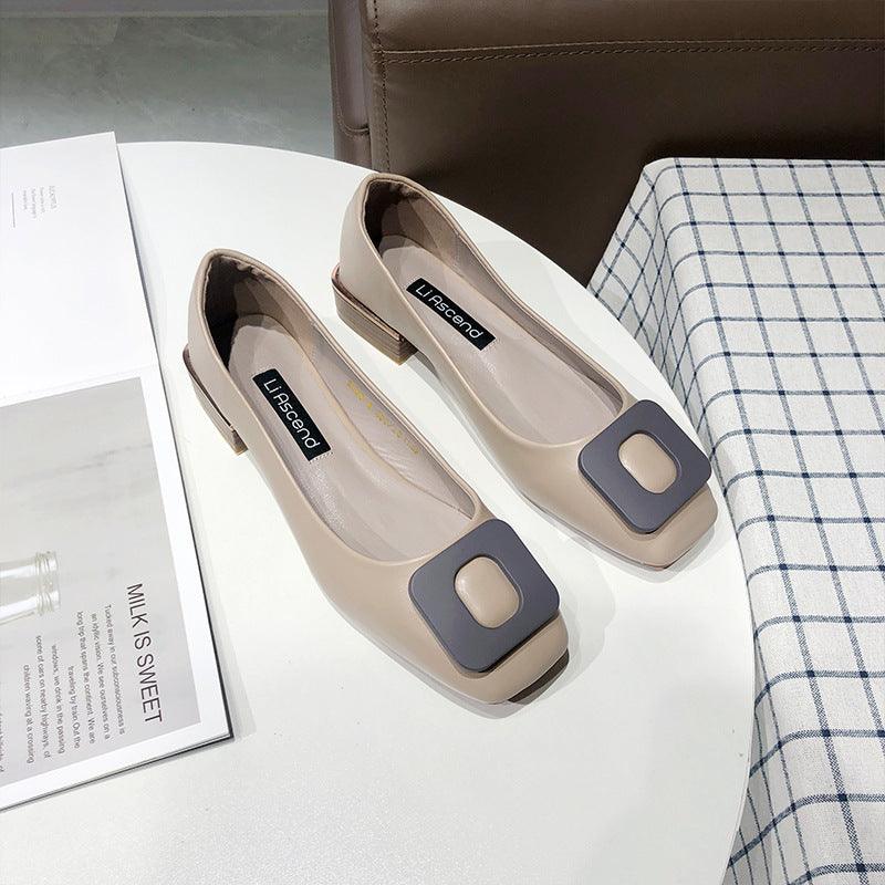 new korean style ladies casual thick heel shoes - MRSLM
