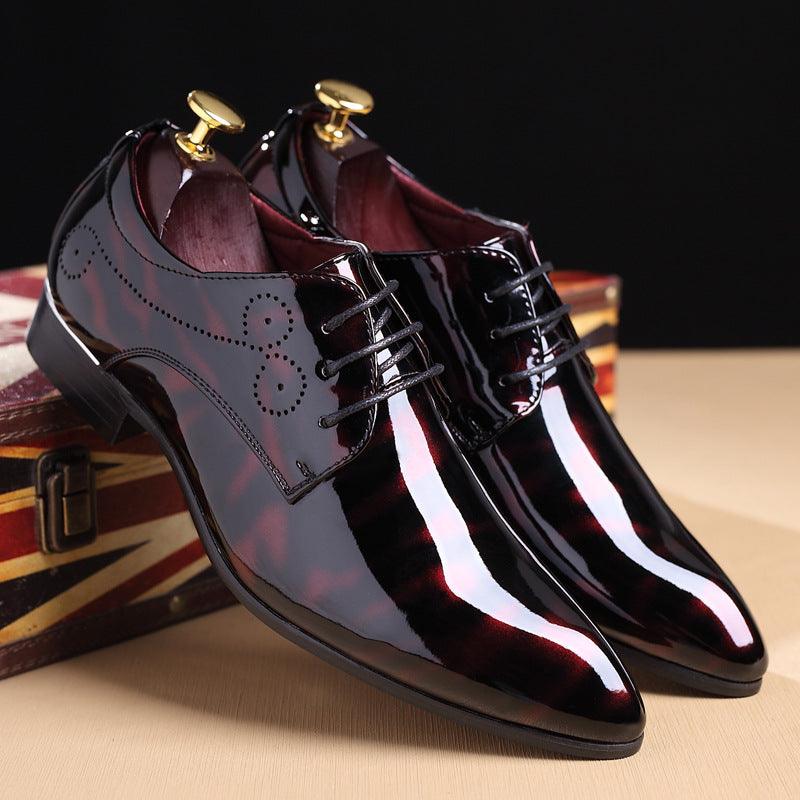 Men's trend youth leather wedding shoes, view 4 - MRSLM