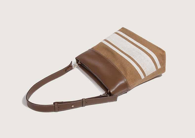 Fashion canvas bucket tote bag, view 2 - MRSLM