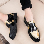 Men's casual bright PU leather shoes, view 5 - MRSLM