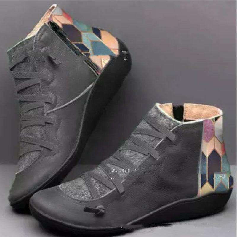 Large size short flat boots, view 3 - MRSLM