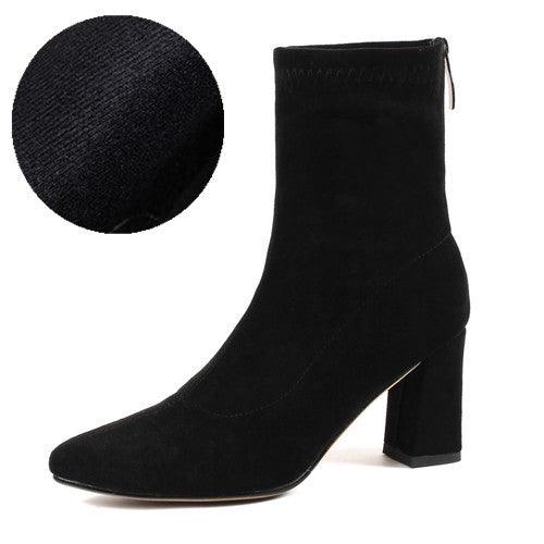Women's pointed toe mid-tube Martin boots, view 3 - MRSLM