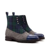 Men's check color block Chelsea boots - MRSLM