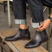 Men's vintage lace-up leather boots, view 3 - MRSLM