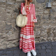 printed long-sleeved cotton dress, view 6 - MRSLM