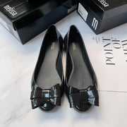 Colorblock flat shoes with shallow bow, view 3 - MRSLM
