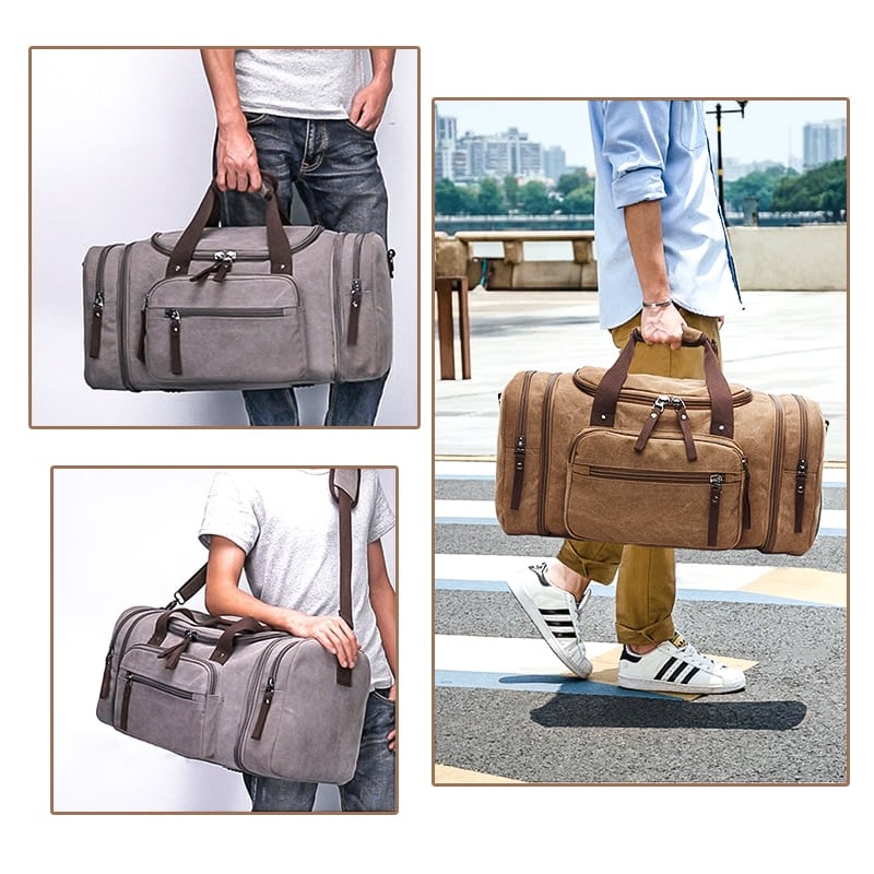 Men's canvas duffel bag, view 8 - MRSLM