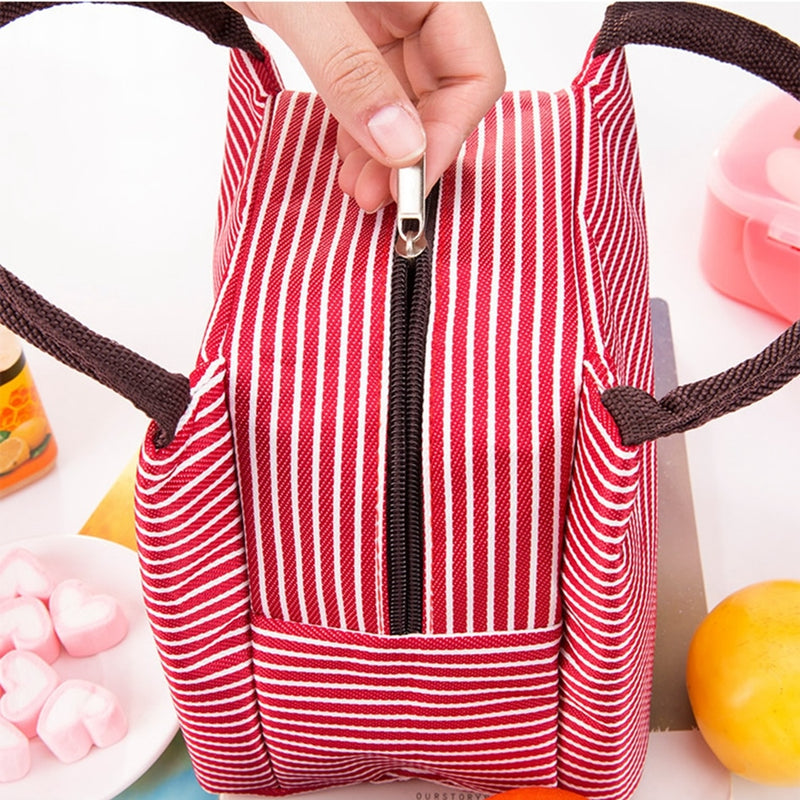striped lunch bag, view 9 - MRSLM