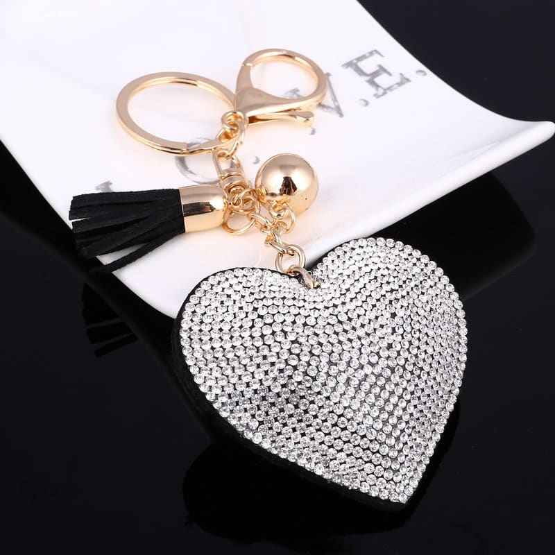 heart shaped crystal keychain, view 20 - MRSLM